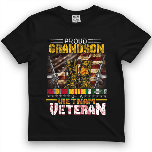 Proud Grandson Of A Vietnam Veteran Shirt  Vietnam War Vet T-Shirt