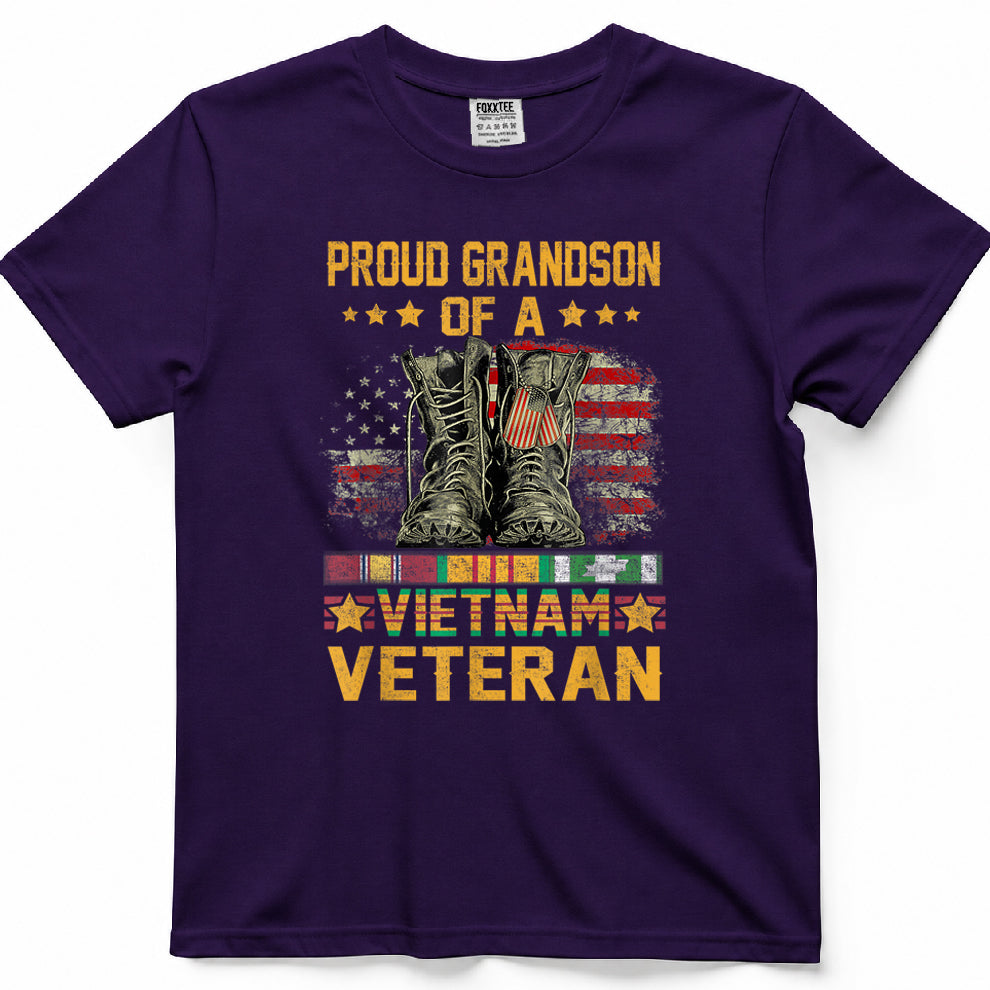 Proud Grandson of A Vietnam Veteran Flag American USA T-Shirt