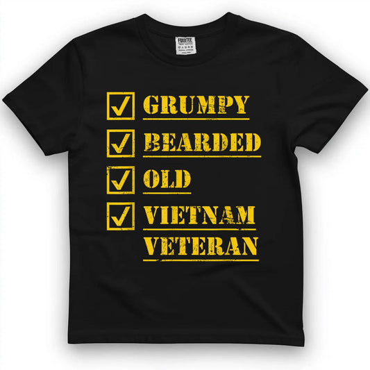 Grumpy Bearded Men Vietnam Veteran T-Shirt